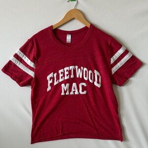Fleetwood Mac Cropped Fan Tee Red & White Size Large